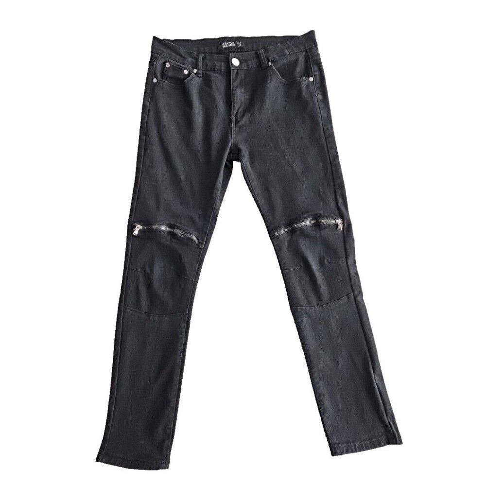 Trestles Supply Co Jeans Men's 34x30 Black Tapered Stretch Zipper‎ Accent
